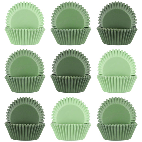 Qumenan papeles para cupcakes gradiente verde oscuro, ideales para bodas y fiestas.