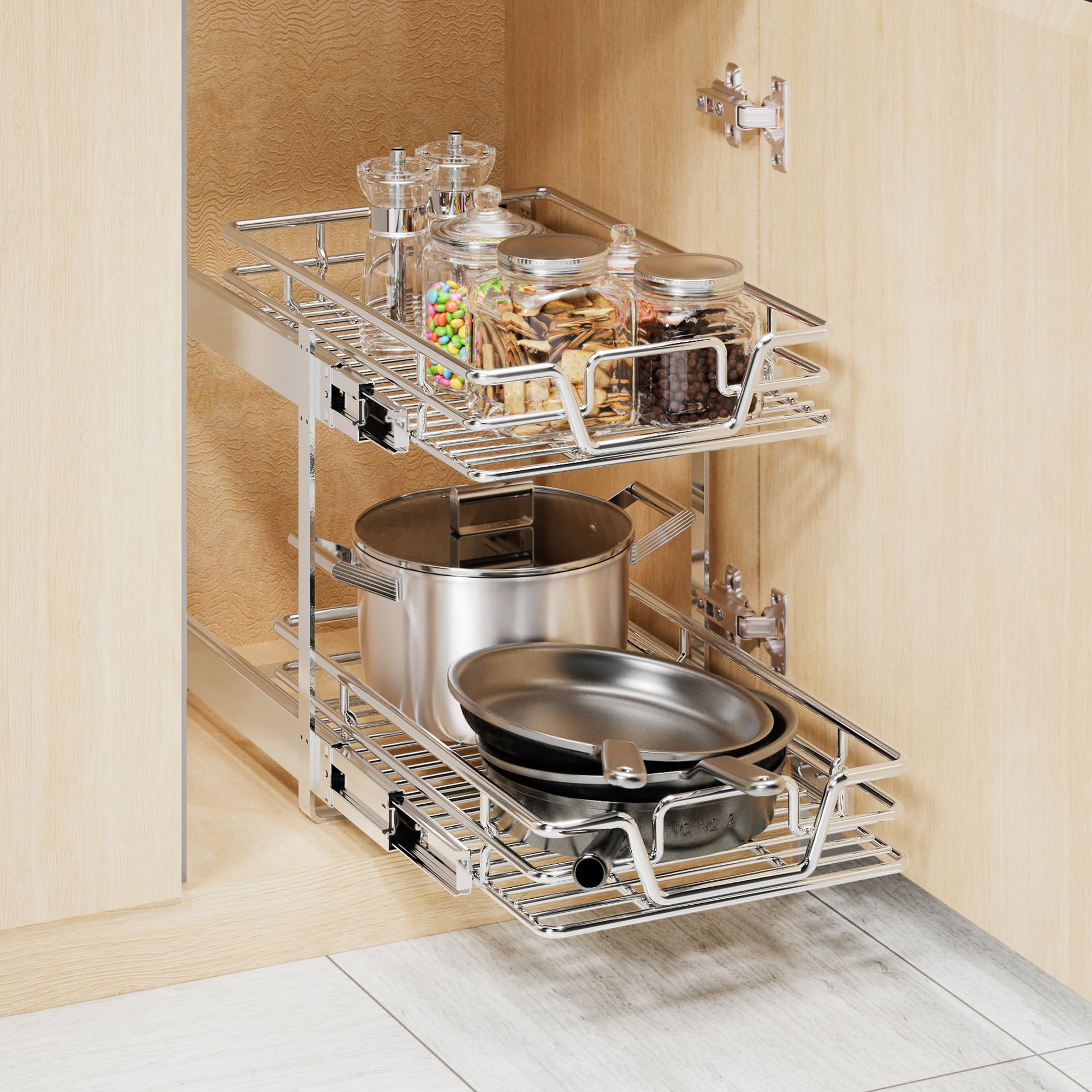 QUYUWU espacio optimizado en cocina gracias al organizador deslizante