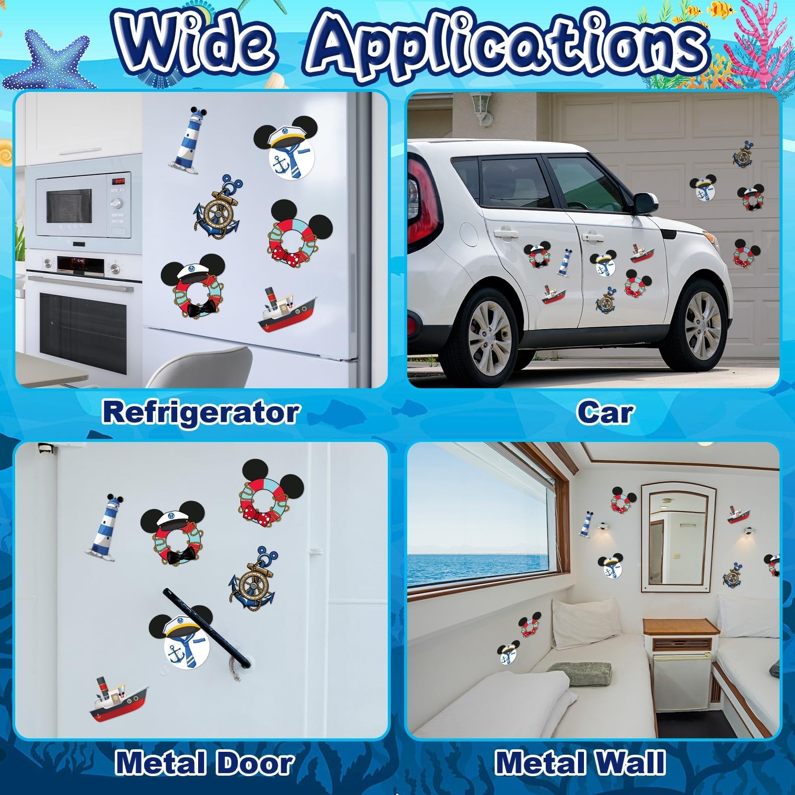 Qweryboo imán puerta crucero accesorios decorativos para múltiples superficies