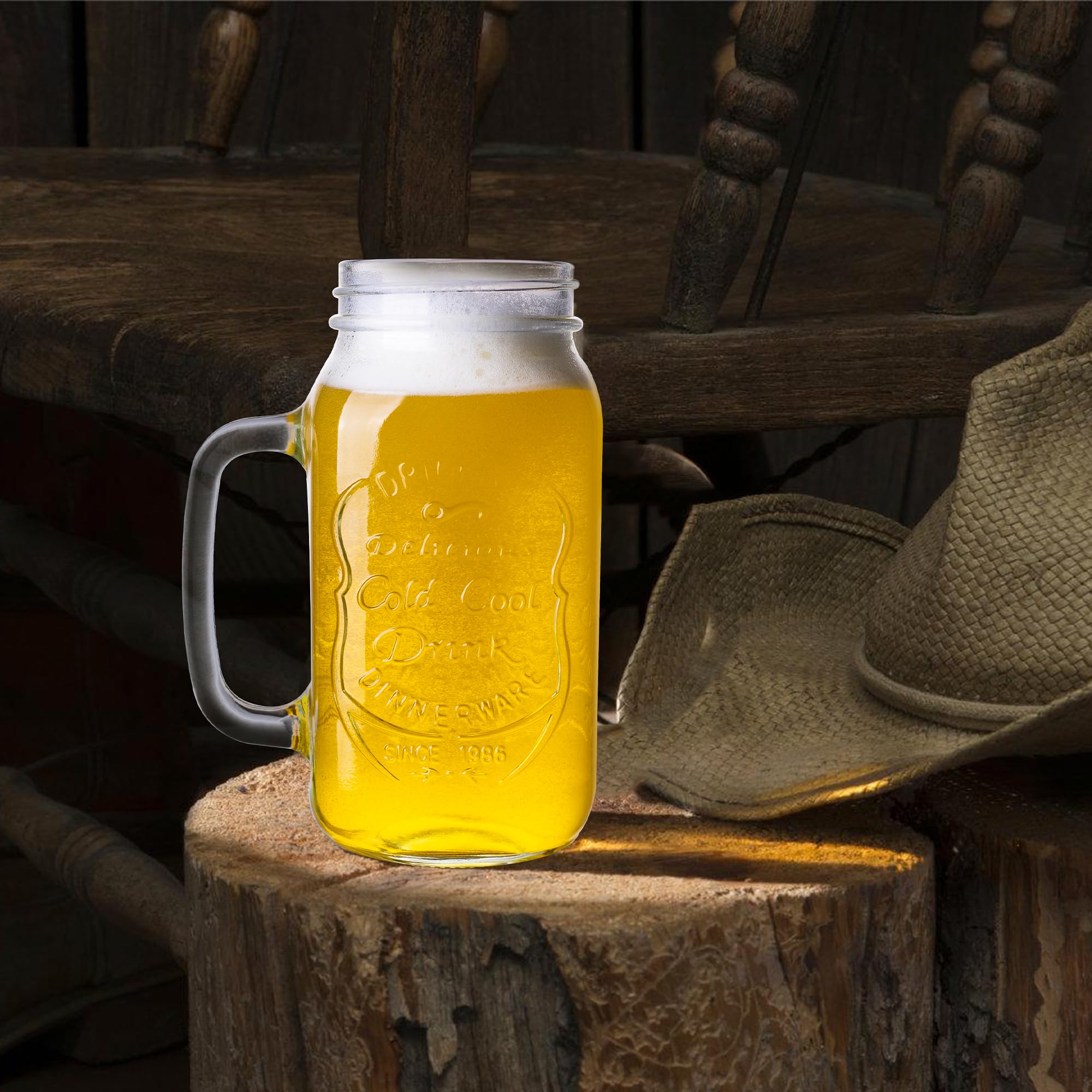 Vaso QWEZXO Mason 24oz, apto para lavavajillas facilita la limpieza.