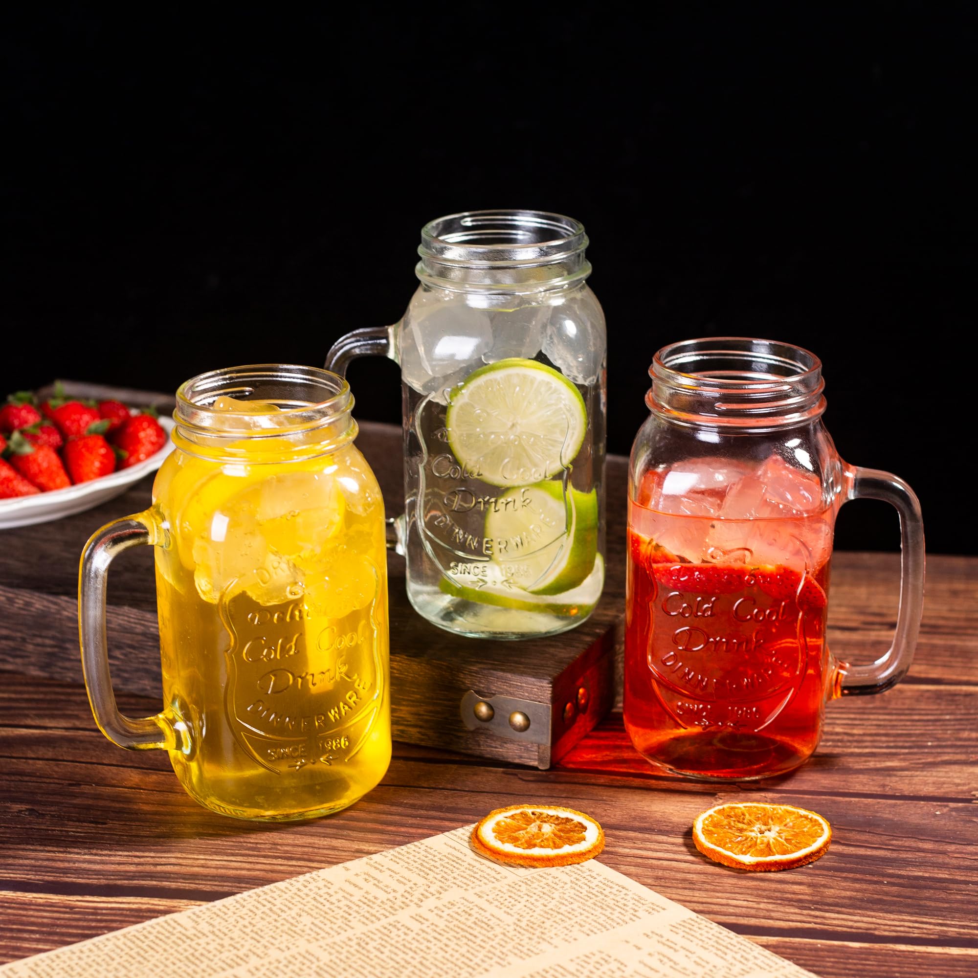 Vaso QWEZXO Mason 24oz, perfecto para fiestas y reuniones informales.