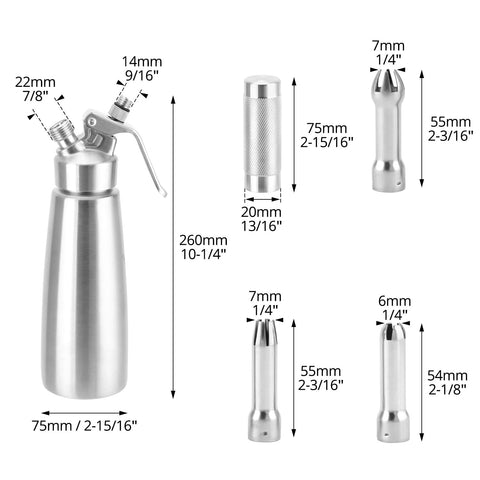 QWORK cuerpo de acero inoxidable 304 libre de aluminio.