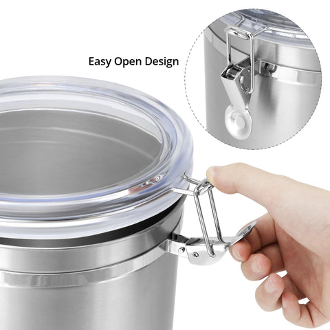 QWORK lata para té y azúcar con tapa clara para evitar humedad.