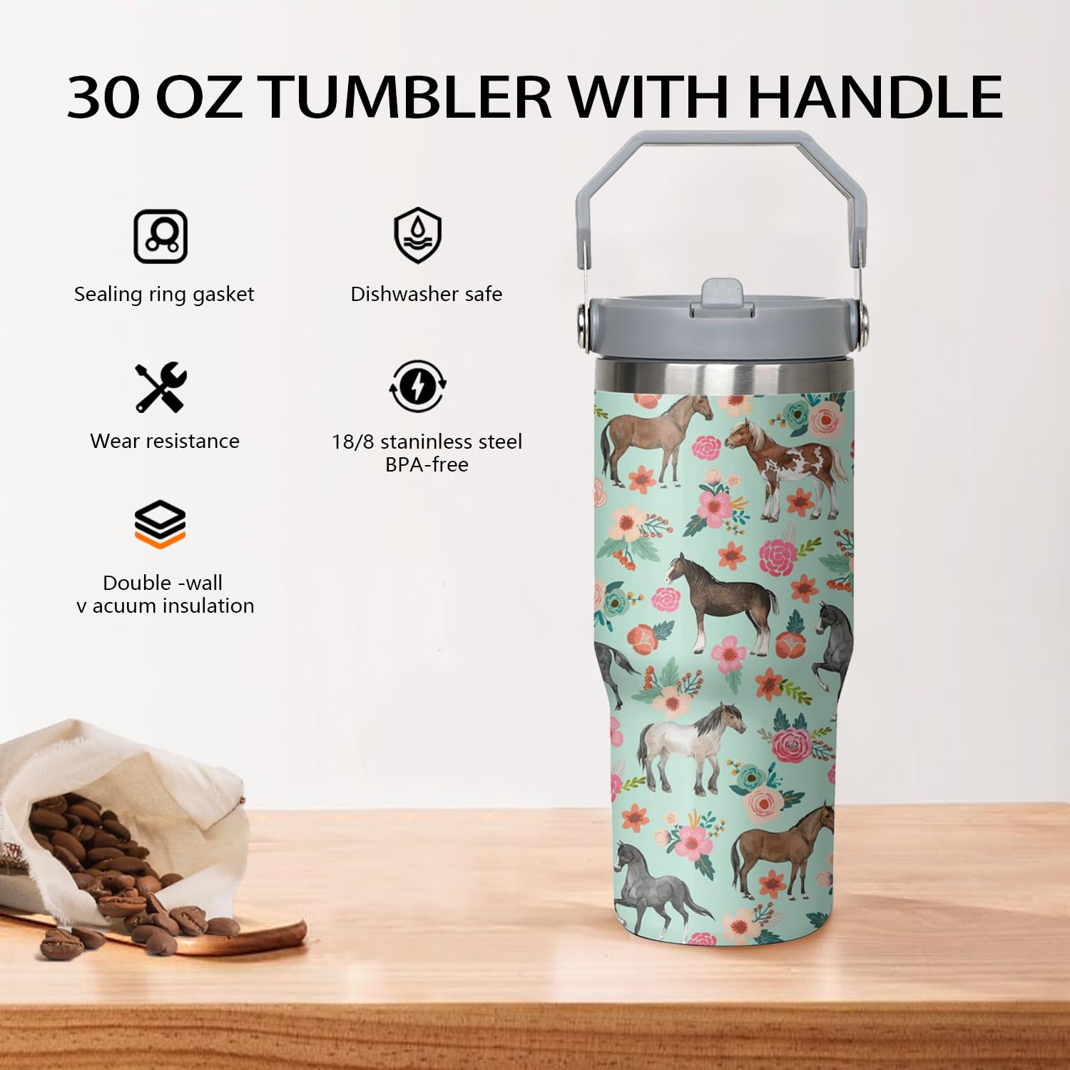 Vaso qwpmvhsak con aislamiento triple que mantiene bebidas a la temperatura deseada.
