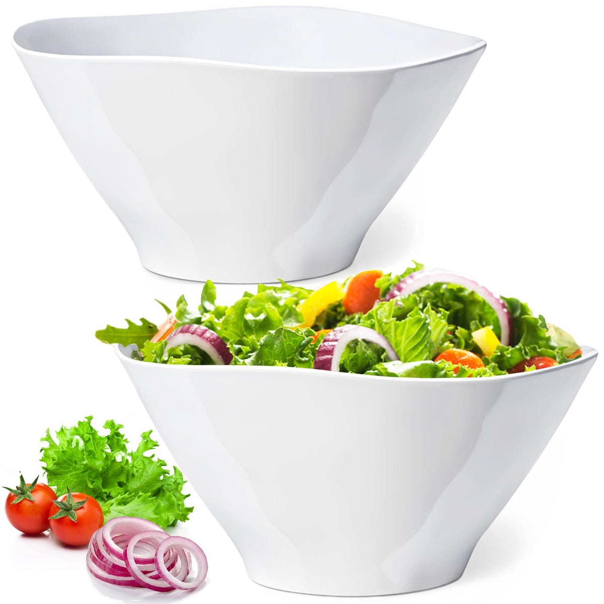 Tazón Qxbekmor para ensalada de 10 pulgadas, ideal para porciones generosas.