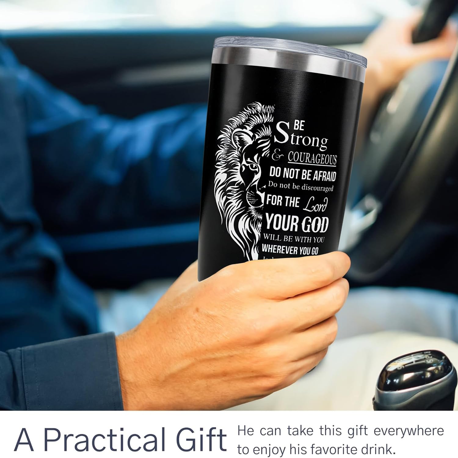 Tumbler qynspngs en acero inoxidable para mantener bebidas frías o calientes.