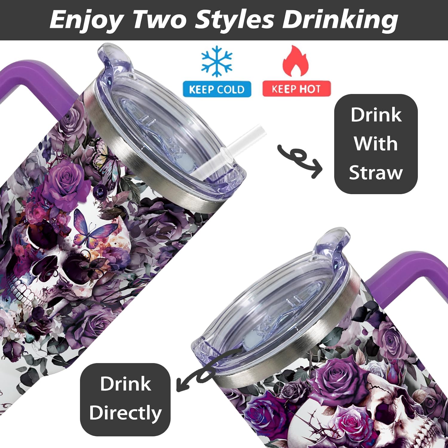 Vaso qynspngs acero inoxidable, mantiene bebidas frescas o calientes.