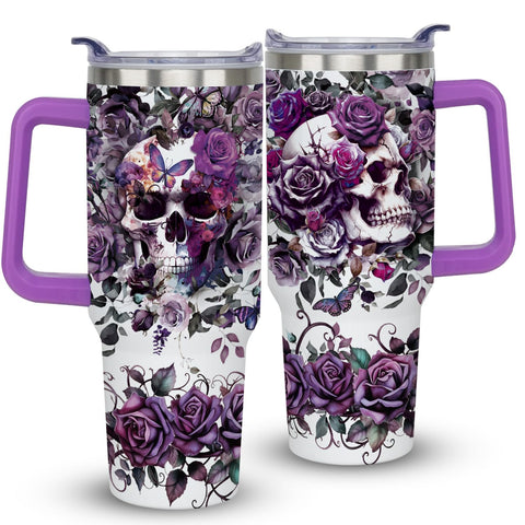 Vaso qynspngs con diseño de calavera, ideal como regalo de Halloween.