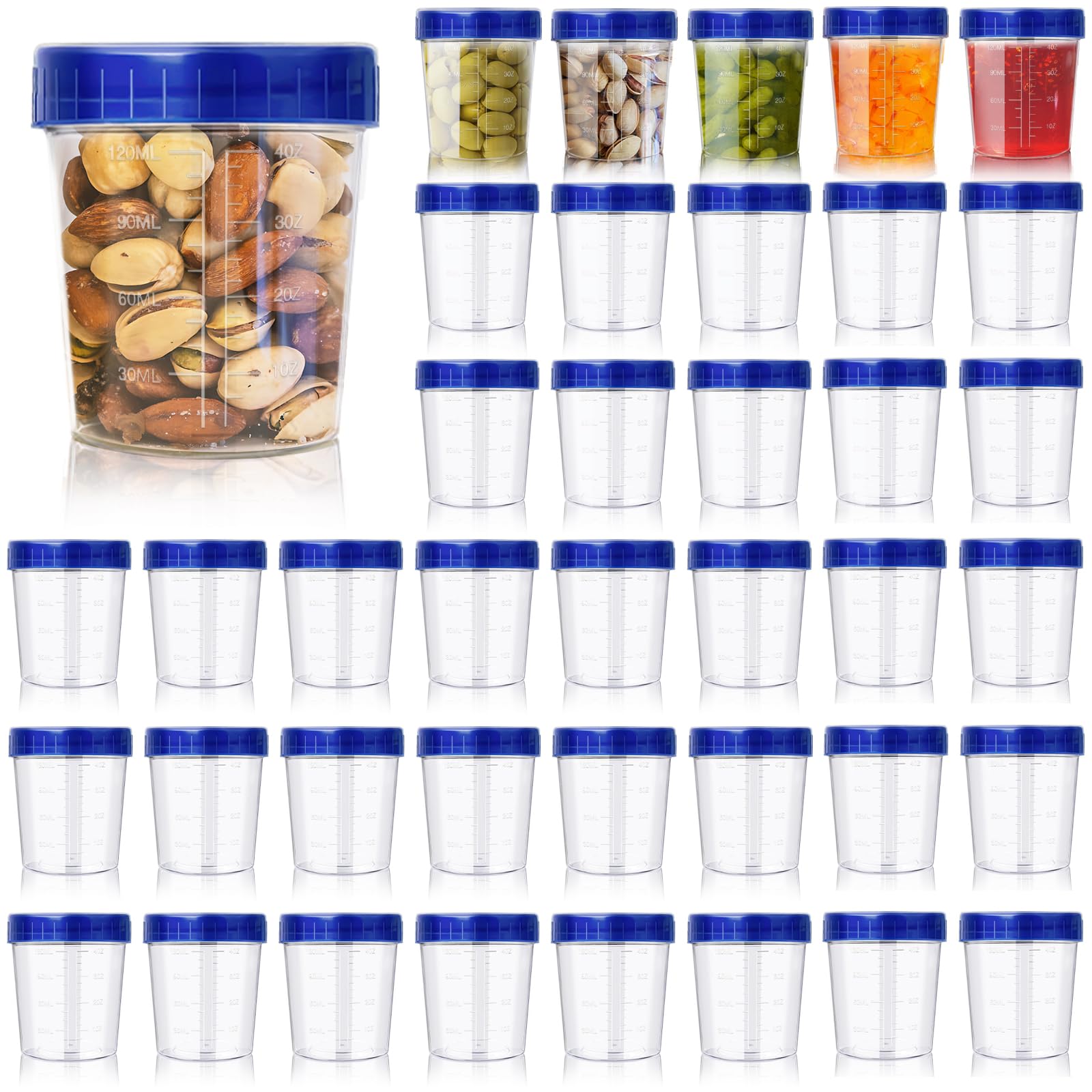 Conjunto Qyyiguf de envases 4 oz con tapas rosca para llevar salsas sin derrames.