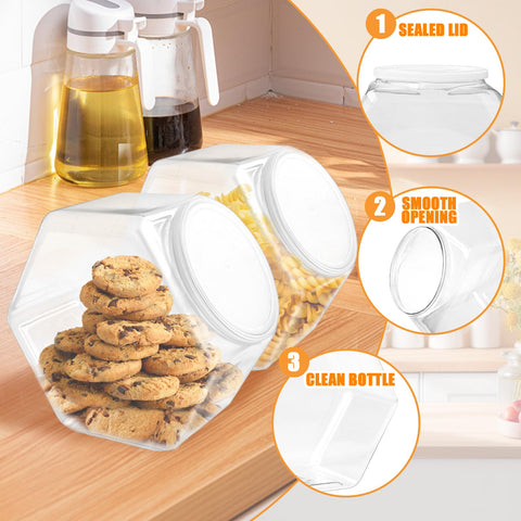Frascos transparentes Qyyiguf para frutos secos, galletas y bocadillos, manteniendo frescura.