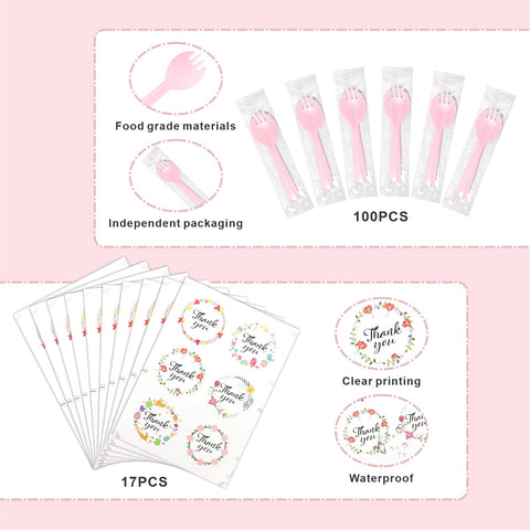 QZV cucharas desechables para repostería, prácticas para porciones rápidas.