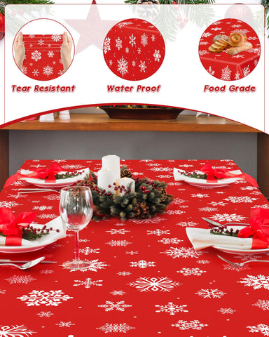 Mantel impermeable de QZYL con copos blancos para fiestas.