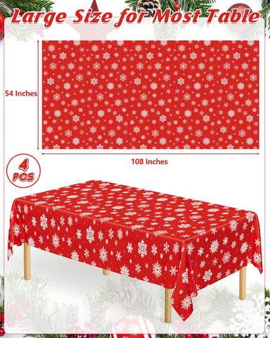 Mantel navideño desechable de QZYL, 54x108, rojo para fiestas.