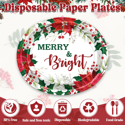 QZYL platos navideños de 12.2x10.2 pulgadas para porciones grandes.