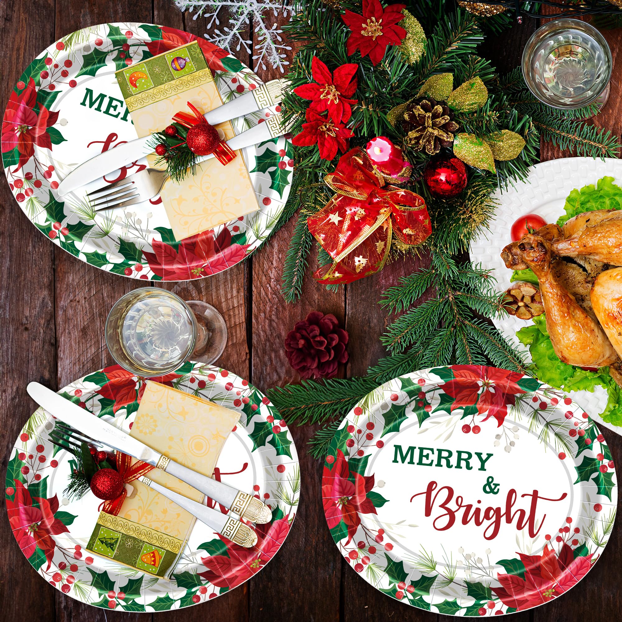 QZYL platos navideños para reuniones familiares y fiestas de invierno.