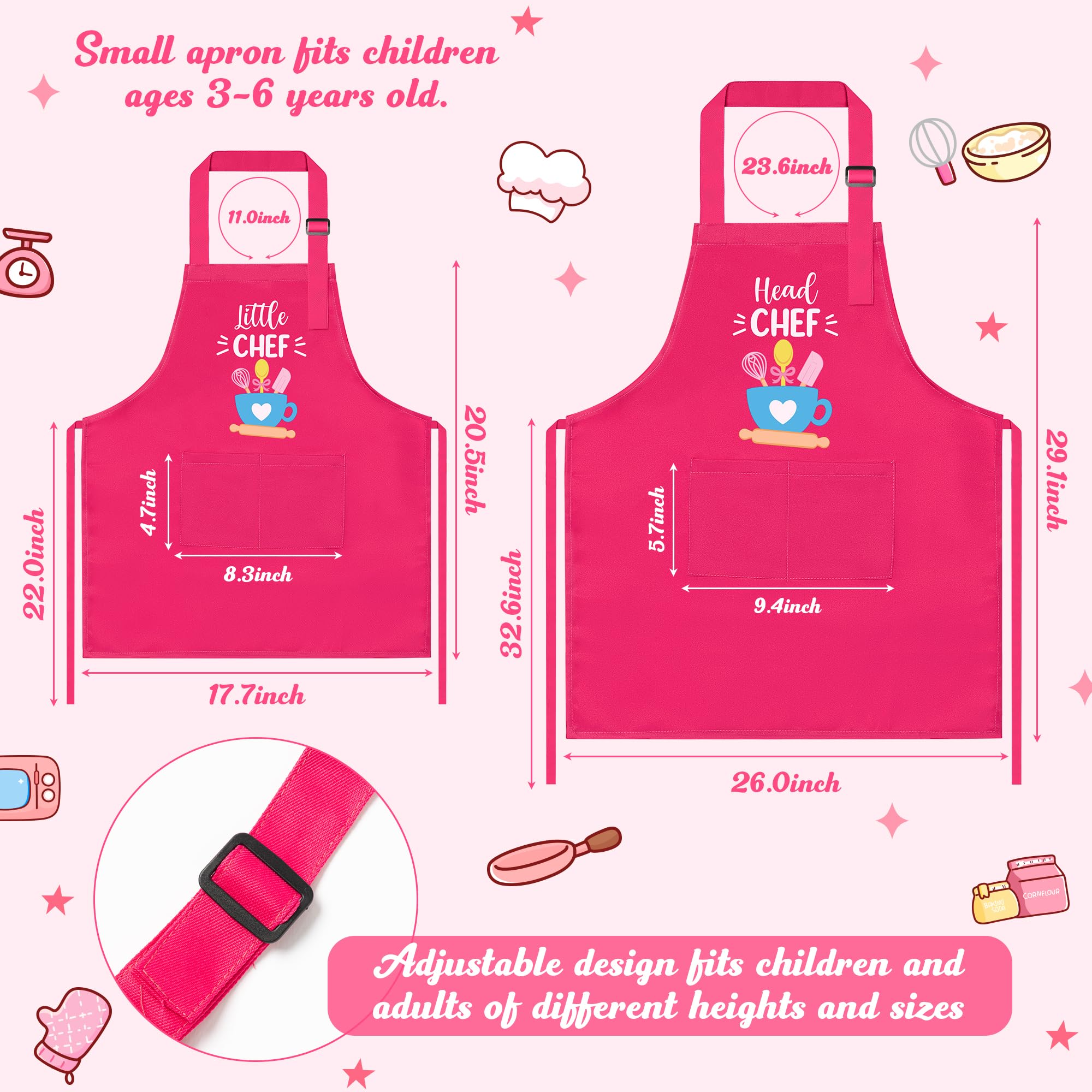 Delantal R HORSE para mamá e hija, perfecto para cocinar juntos y guardar utensilios.