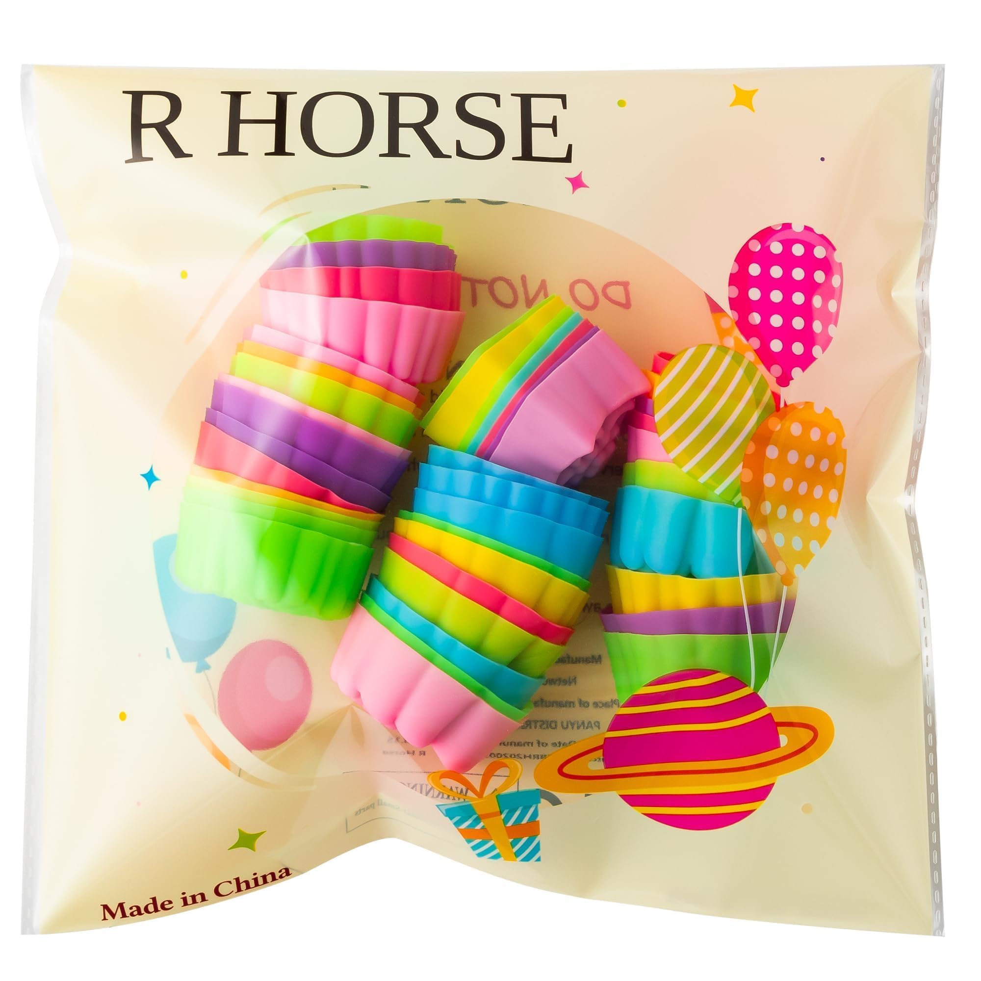 Moldes de silicona R HORSE con color aleatorio para mini cupcakes con flores, uso versátil.