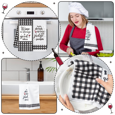 R HORSE toallas cocina con temática de vino, secado rápido tras lavado