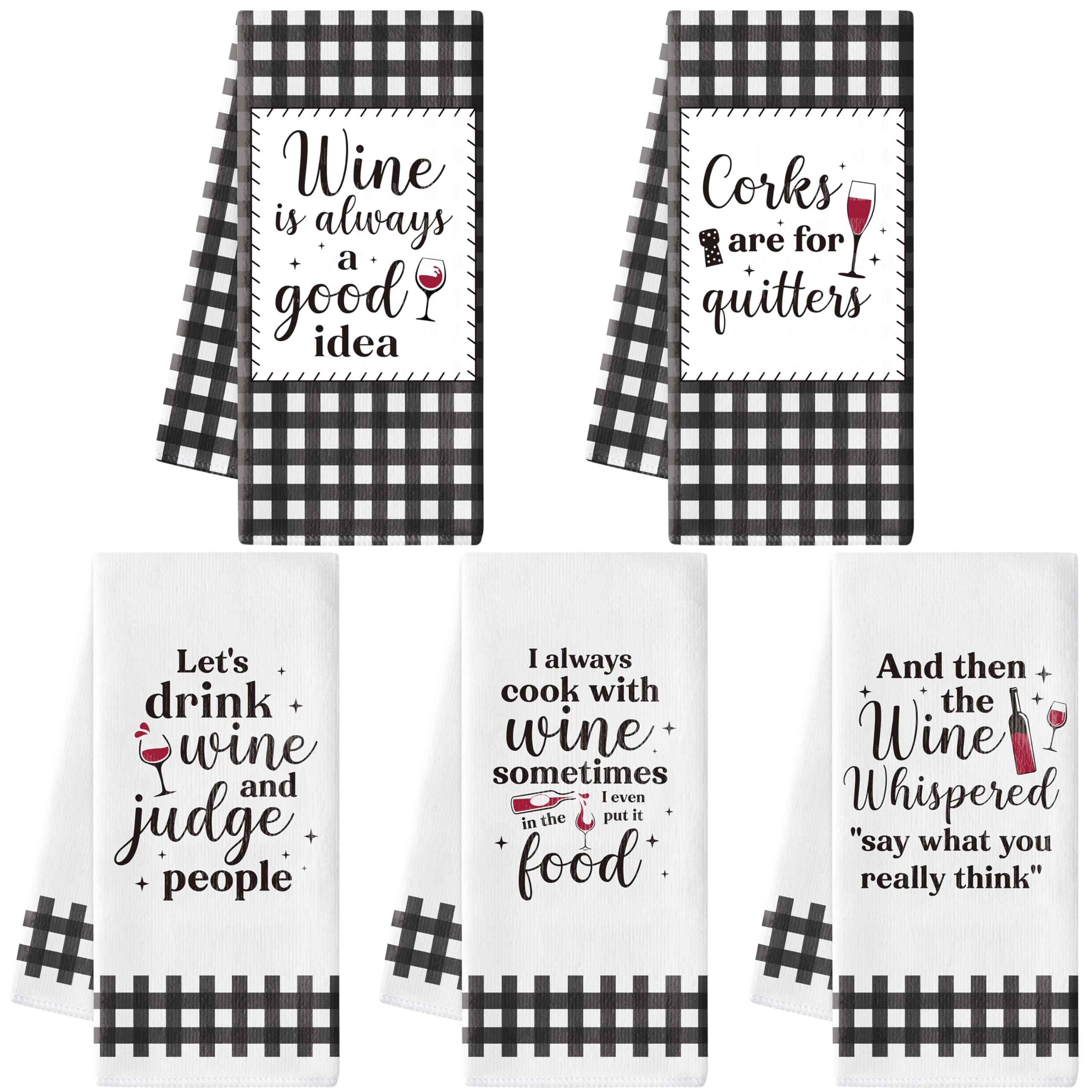 R HORSE toallas de cocina divertidas con vino, absorbentes para secar utensilios