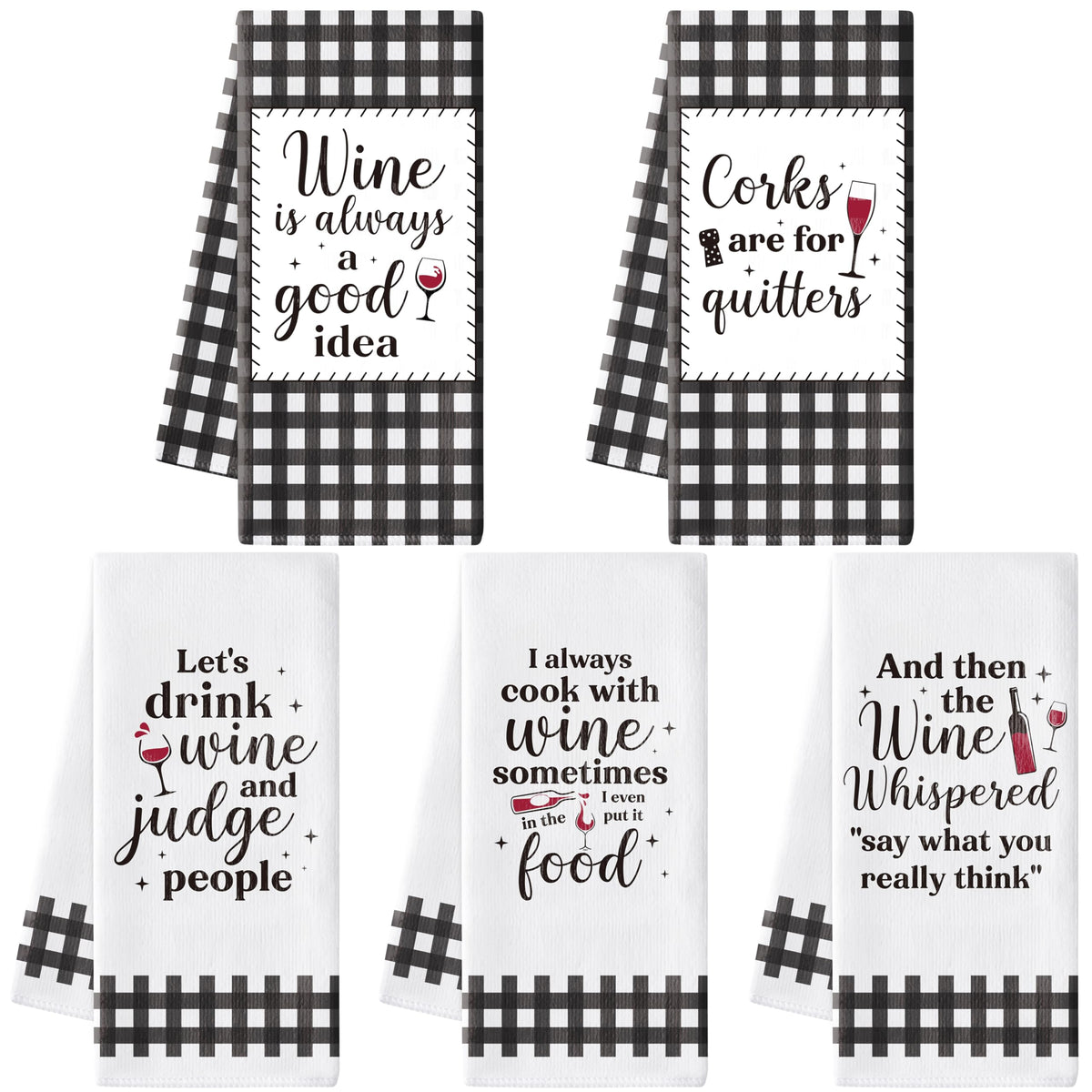R HORSE toallas de cocina divertidas con vino, absorbentes para secar utensilios