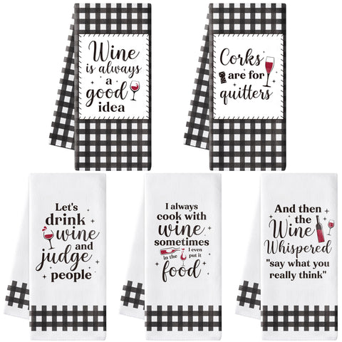R HORSE toallas de cocina divertidas con vino, absorbentes para secar utensilios