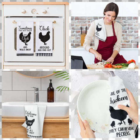R HORSE toallas de cocina con diseño pollo adorable, mejorando la atmósfera.
