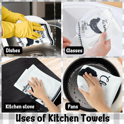 R HORSE toallas absorbentes para vajilla y superficies con diseño pollo, ideal para cocinas.