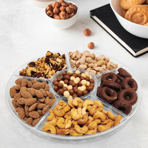 Bandejas R-KAY claras y divididas, aptas para frutas y vegetales.