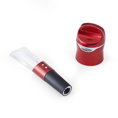 Conjunto Rabbit aerador y tapador para vino optimiza aroma al servir