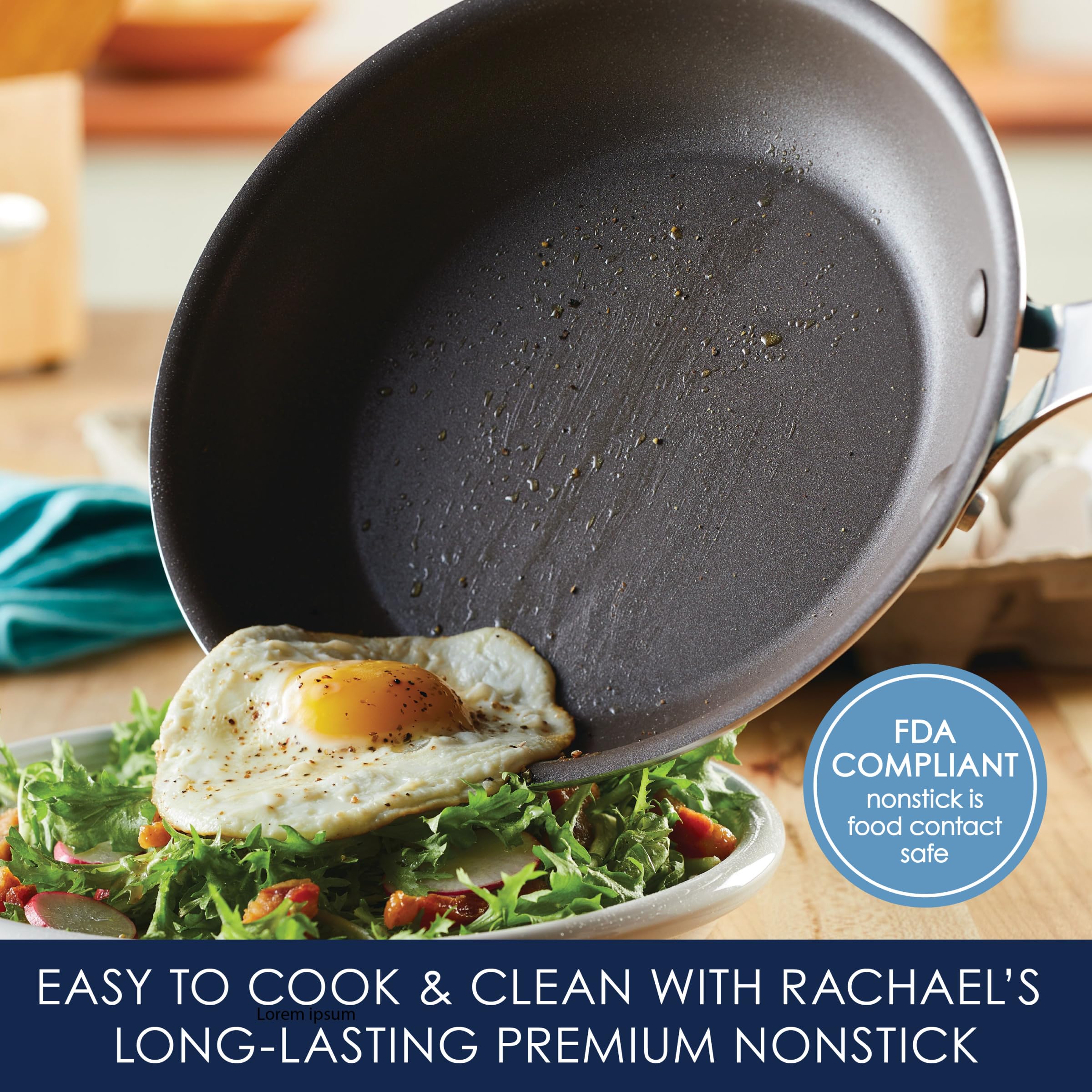 Rachael Ray Cocina Crea, tapas universales de vidrio templado con borde de silicona.