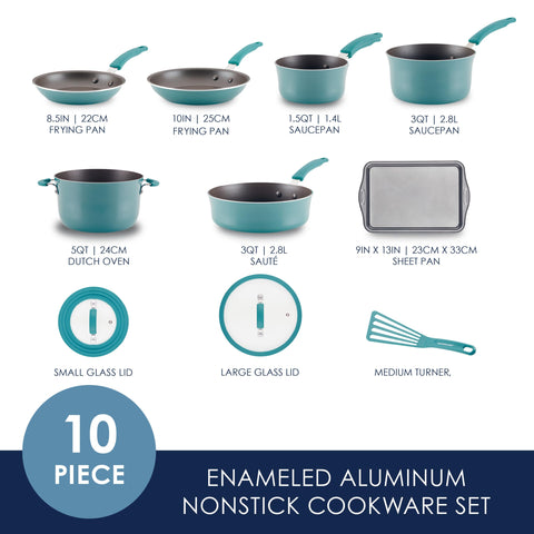Rachael Ray Cook + Create, salteador de 3 cuartos antiadherente, salteados suaves y limpieza sencilla.