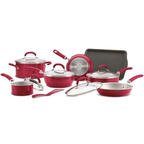 Rachael Ray Create Delicious sartén para saltear de 3 cuartos con tapa.