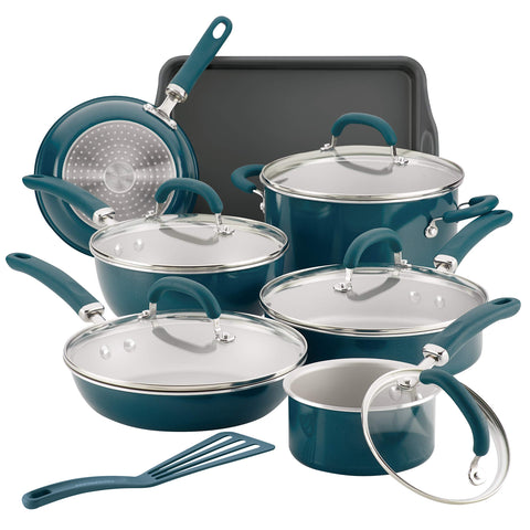 Rachael Ray Create Delicious en sartenes tono turquesa para cocinar con estilo