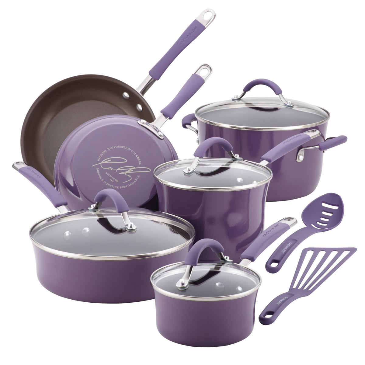 Conjunto Rachael Ray Cucina 12 piezas en lavanda para cocción versátil