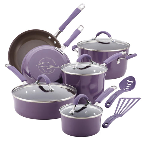 Conjunto Rachael Ray Cucina 12 piezas en lavanda para cocción versátil
