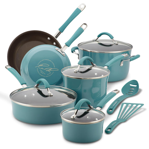 Conjunto Rachael Ray Cucina 12 piezas en Azul Agave para cocina versátil