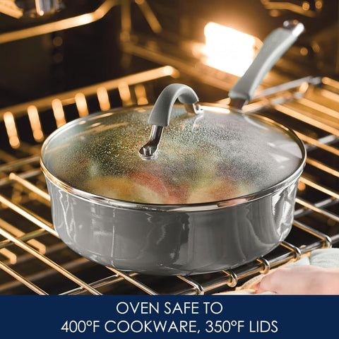 Apto para horno hasta 400°F, ofreciendo versatilidad en la cocina.