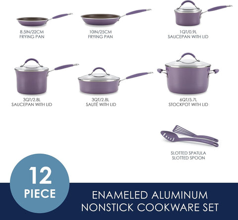 Olla de 6 cuartos Rachael Ray Cucina lavanda ofrece calor uniforme