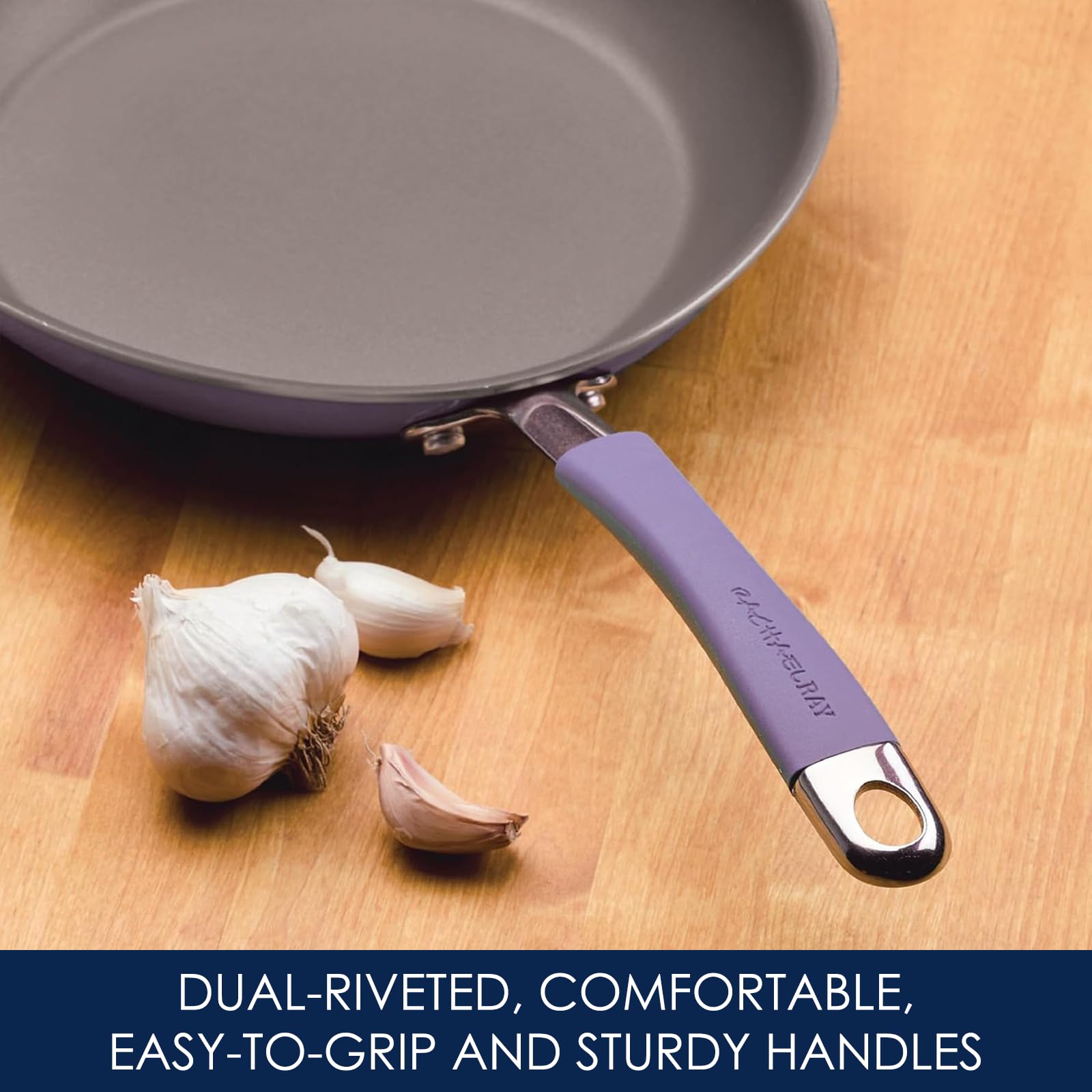 Sartén salteado 3 cuartos Rachael Ray Cucina lavanda con control de temperatura