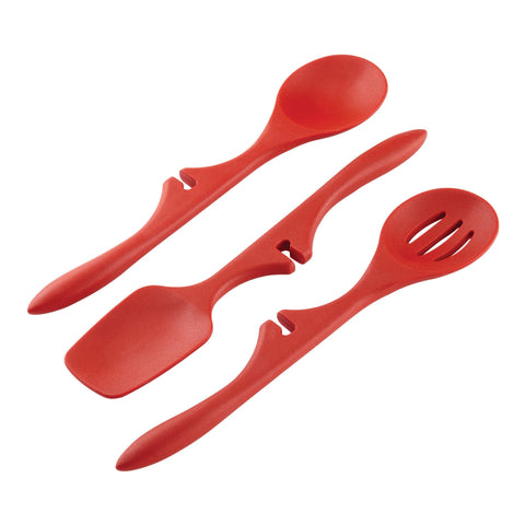 Rachael Ray Lazy Tools Set con cucharula para mezclar sin esfuerzo.