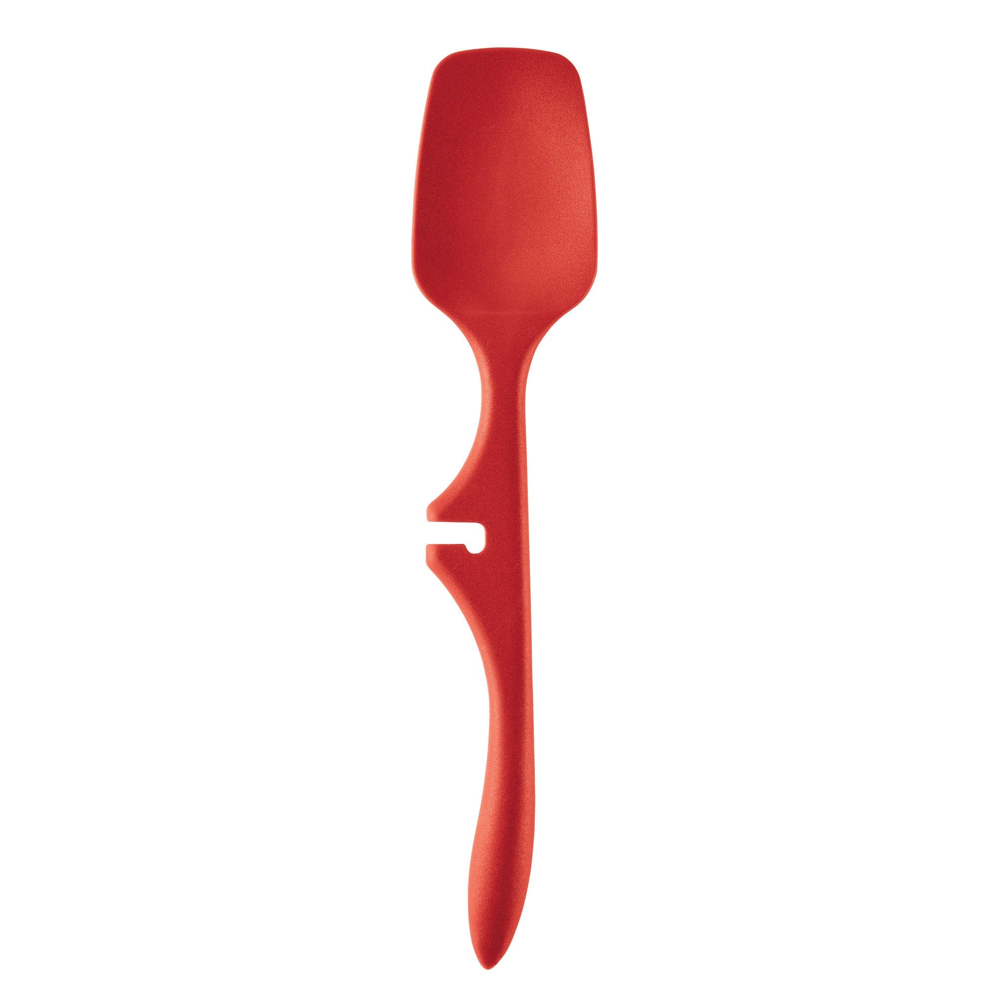 Rachael Ray Lazy Tools Set con muesca integrada para apoyar el borde.