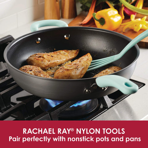 Rachael Ray utensilios de nylon rosa para uso diario en la cocina