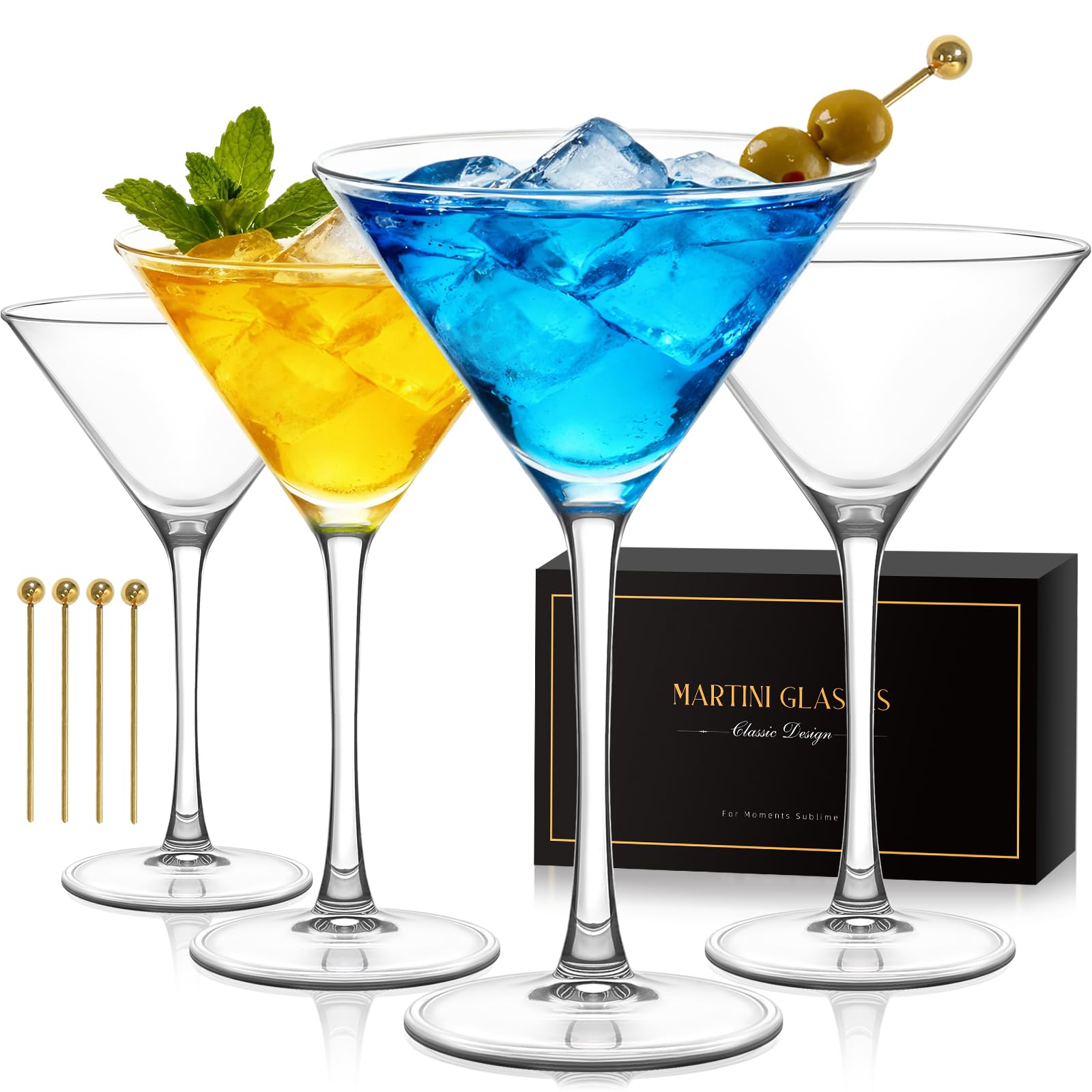 Copas RACOBOT Martini clásicas en cristal para servir cócteles con estilo.