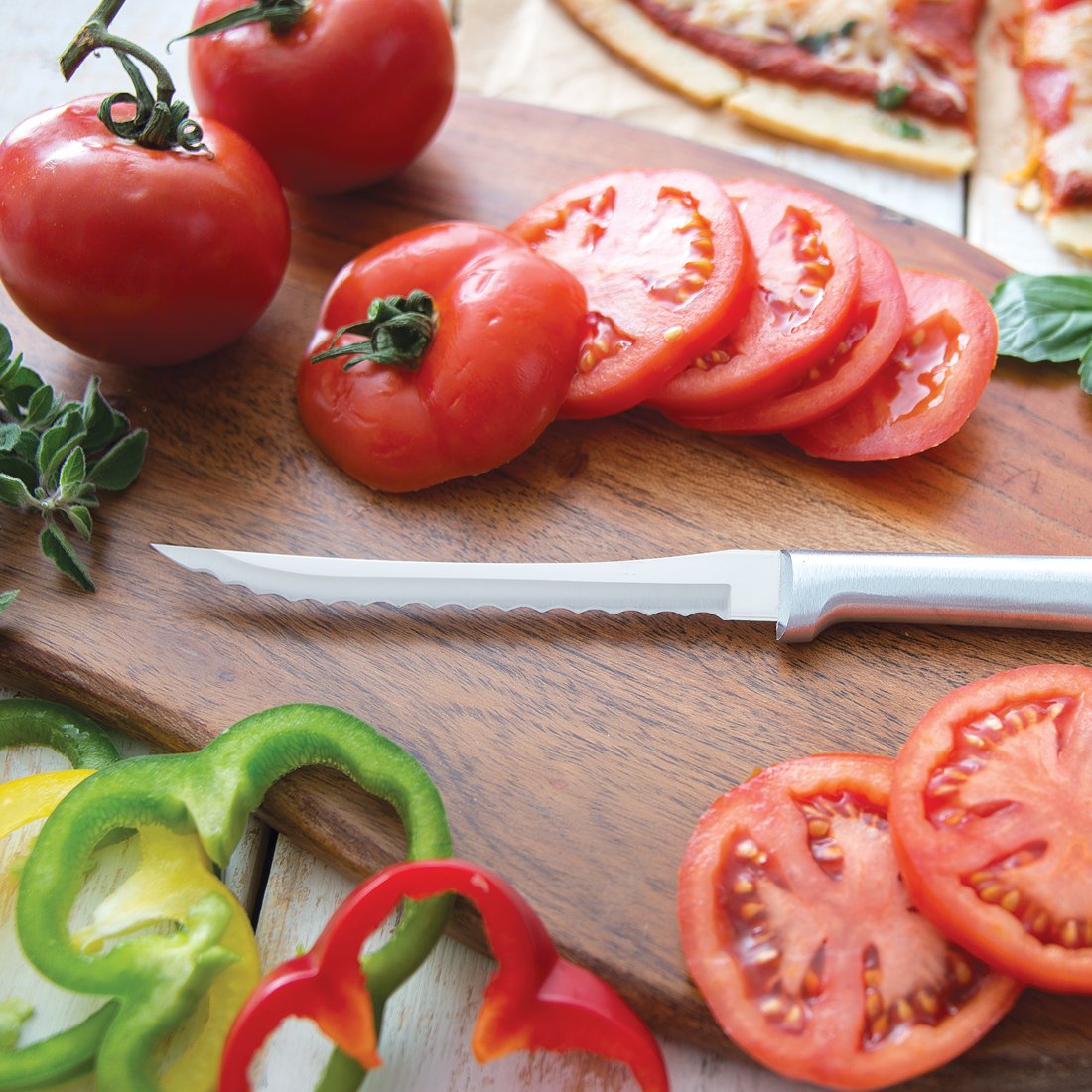RADA cortador tomates, rebanado uniforme para sándwiches.