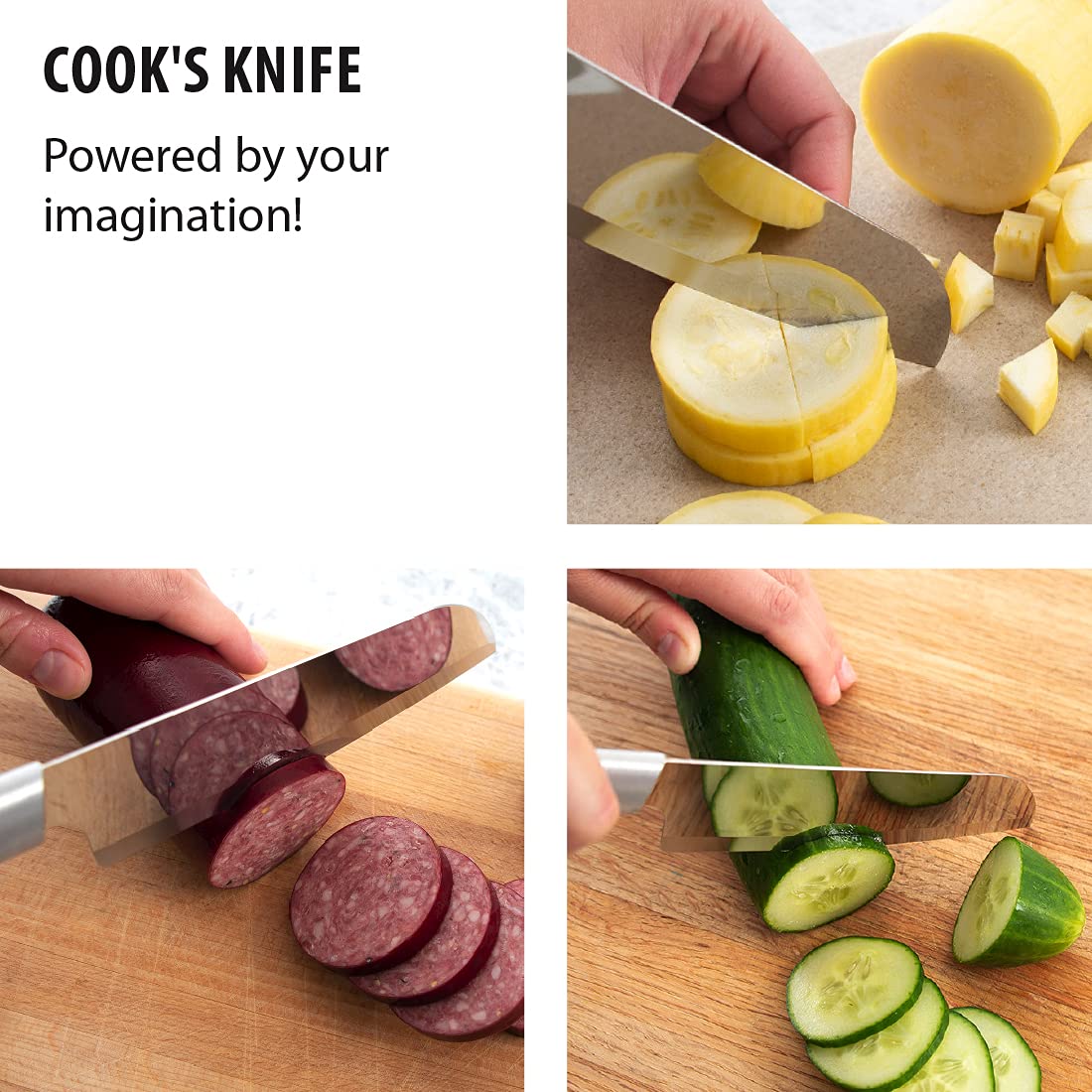 RADA cuchillo mango plata aluminio cepillado ofrece agarre cómodo.