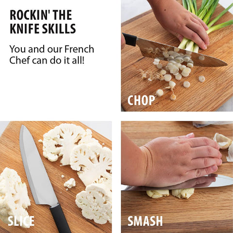Cuchillo Rada para corte de verduras, gran superficie de corte.