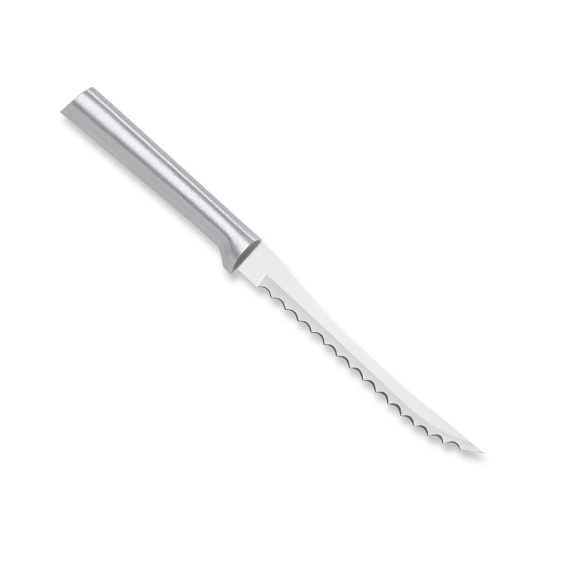 Cuchillo RADA R126 con hoja dentada hueca para rebanadas uniformes de tomate.