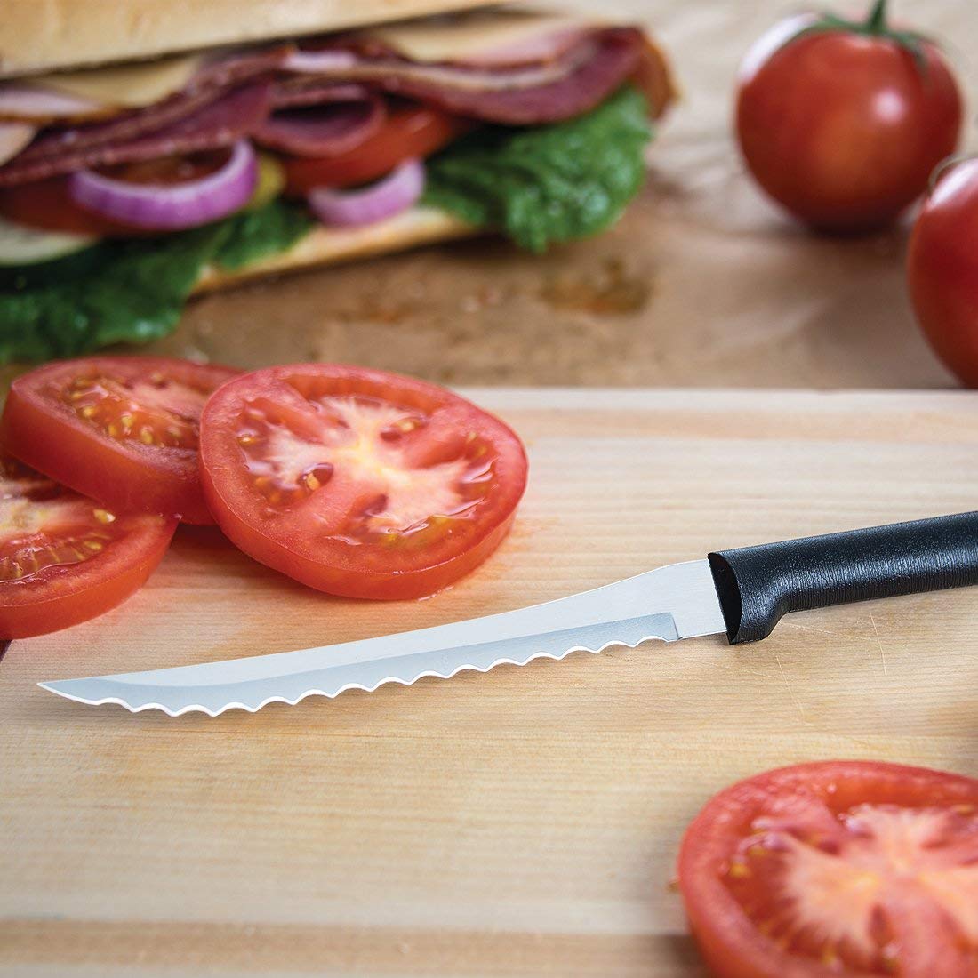 Rada cuchillo para pan de 6 pulgadas: cortes limpios en pan crujiente.