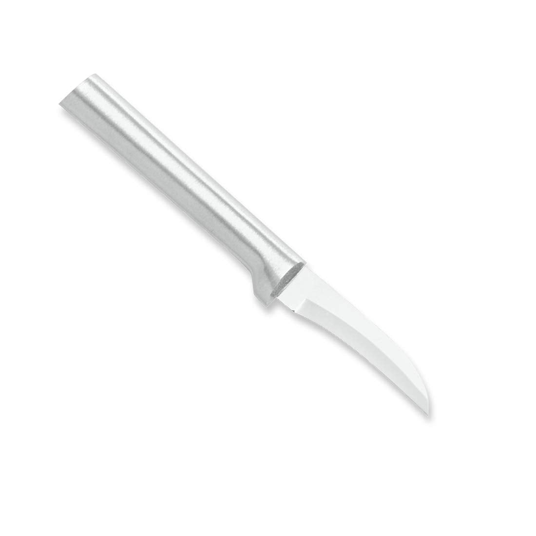 RADA Cuchillo pelador Granny con mango plata, mayor control al pelar frutas.