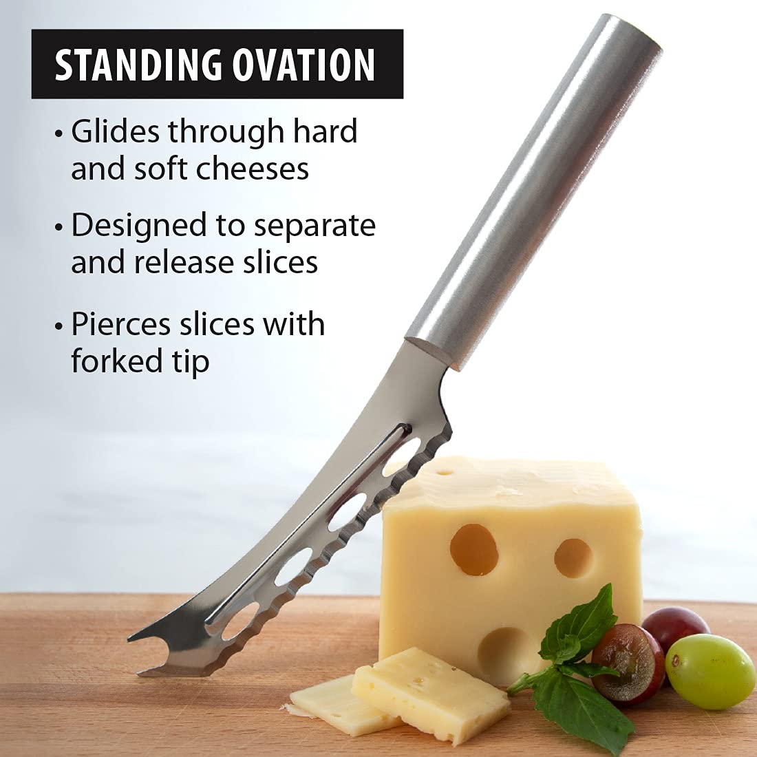 Punta tenedora para servir rebanadas con el cuchillo de queso RADA.